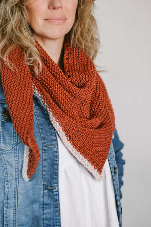 Just Getting Started Triangle Scarf Knitting Pattern